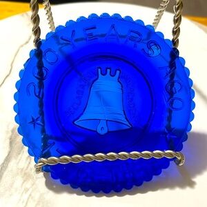 MOSSER CUP PLATE 1776-1976 Bicentennial 200 Years Ago LIBERTY BELL COBALT BLUE